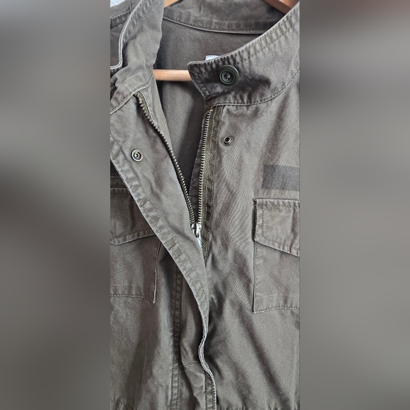 Old Navy Dark Olive Military Style Jacket - Picture 3 of 4
